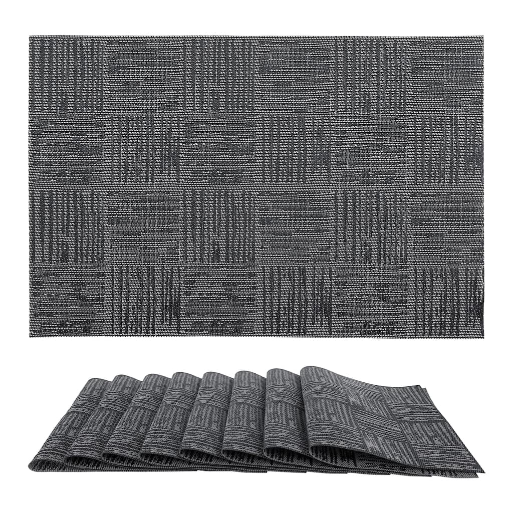 Set of 6 Placemats, Vinyl Placemats for Kitchen Dining Table Decor Washable Heat Resistant Table Placemats Wipeable Table Mat