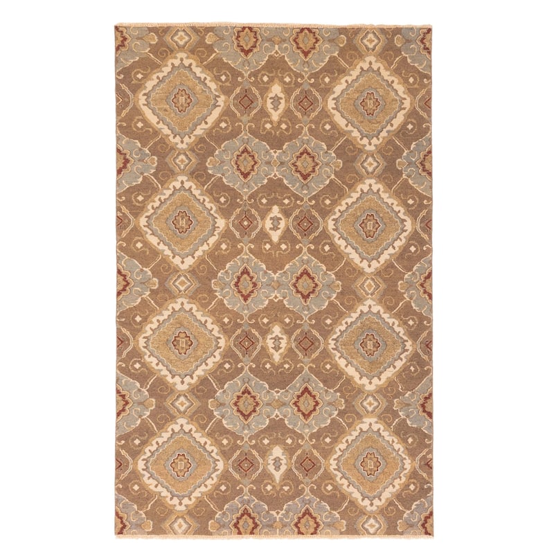 ECARPETGALLERY Flat-Weave Lahor Finest Brown Wool Tapestry Kilim - 4'11 x 7'11
