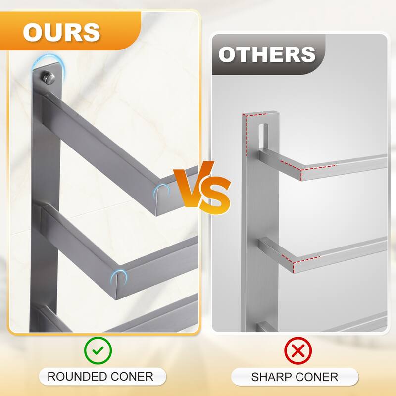 WOWOW Modern Wall-Mounted Stainless Steel Tiered Three-Tier Towel Rack