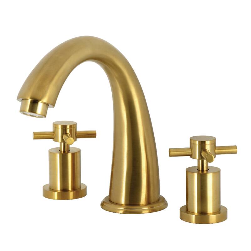 Kingston Brass Concord Two-Handle Deck Mount Roman Tub Faucet - Brushed Brass