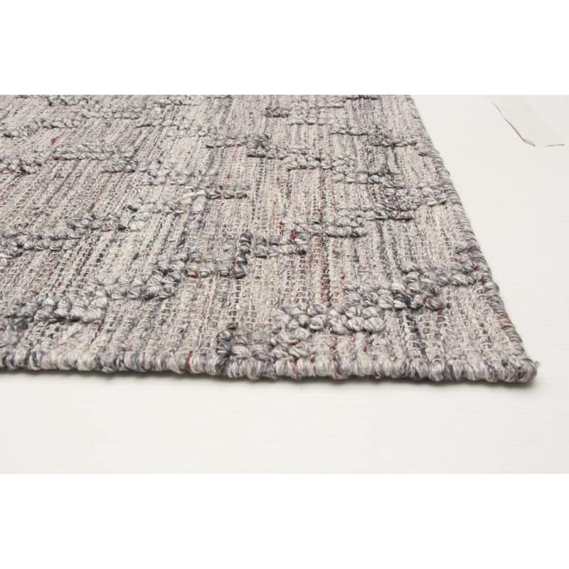 ECARPETGALLERY Braid weave Sienna Grey Wool Rug - 5'1 x 8'2