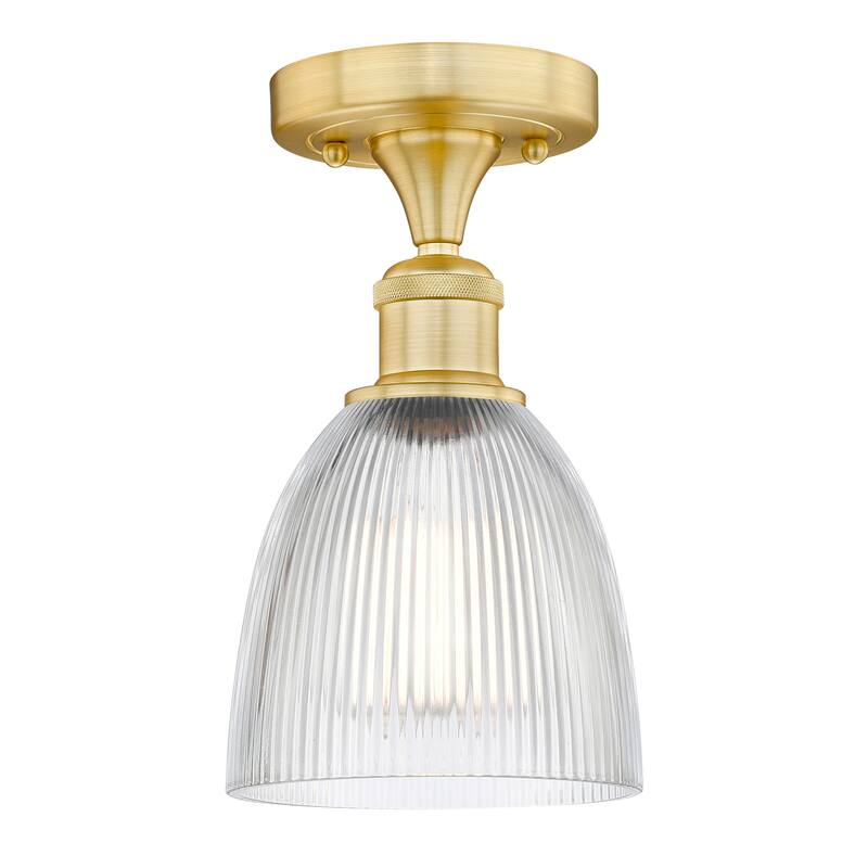 Innovations Lighting Edison Castile - 1 Light 6" Semi-Flush Mount - Clear/Satin Gold