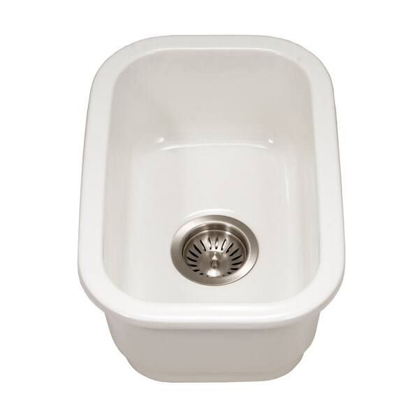 Platus Undermount Fireclay 13 in. Single Bowl Bar Sink in White with Rectangular Basin Platus Undermount Fireclay 13 in. Single Bowl Bar Sink in White with Rectangular Basin