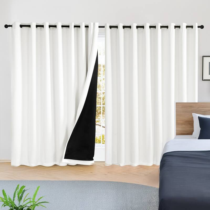 Deconovo 100 Percent Blackout with Liner Grommet Curtain (2 Panel)