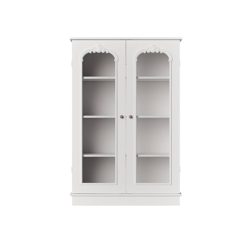 Modern Kitchen Pantry Cabinet Freestanding Storage Cabinet White Brown