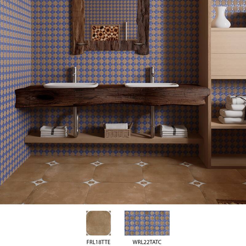 Merola Tile Tetuan Astre Terra Cobalt 12-1/8" x 21-7/8" Porcelain Wall Tile