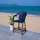 preview thumbnail 12 of 68, SAFAVIEH California Outdoor Bistro 26-inch Counter Stool with Arms - 23" W x 26" D x 43" H