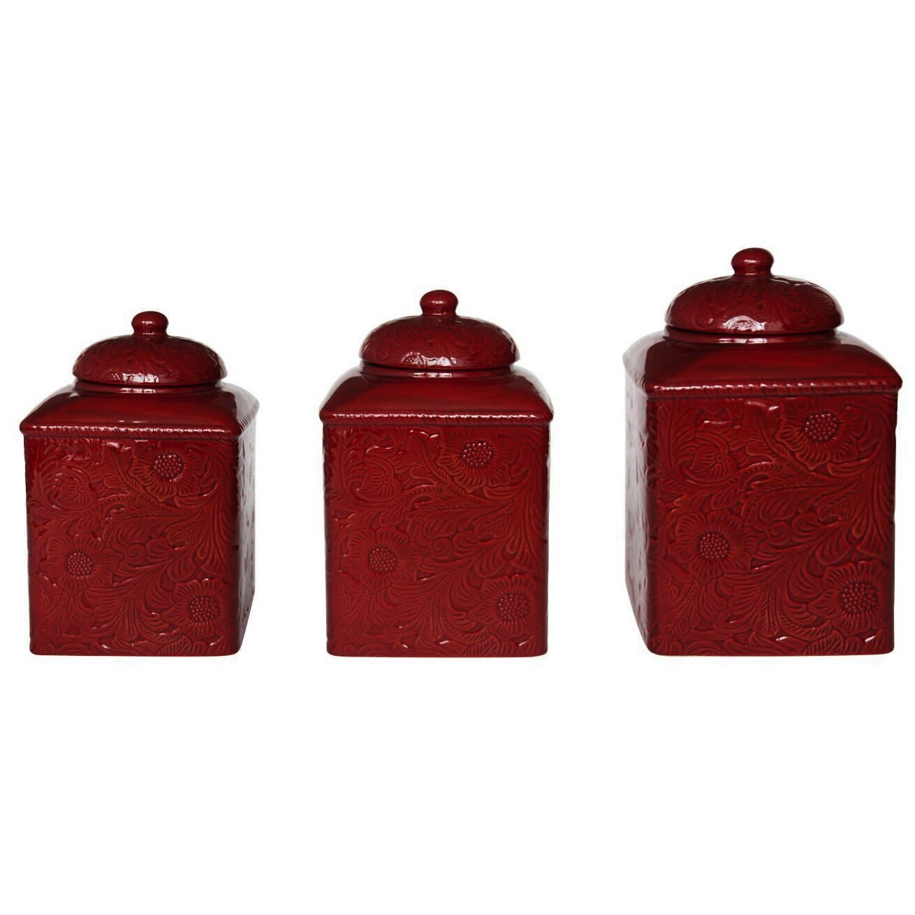 HiEnd Accents Savannah Ceramic Canister Set, 3PC - Overstock ...