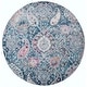 preview thumbnail 95 of 111, SAFAVIEH Madison Belle Boho Glam Paisley Pattern Area Rug 5'3" Round - Blue/Grey - Round
