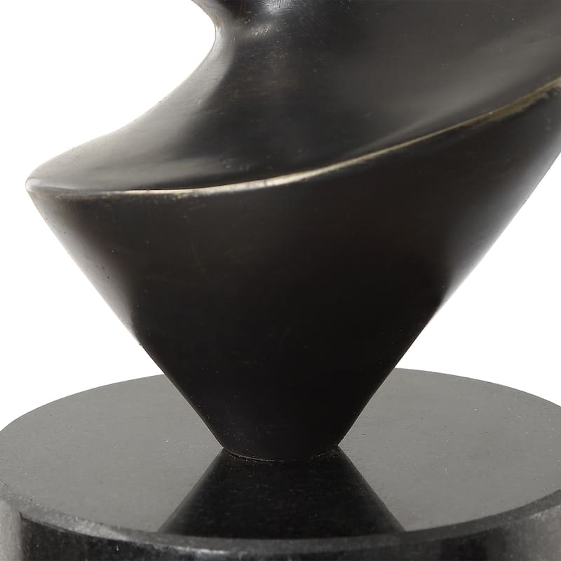 Abstract Twisted Cast Iron Sculpture - 20.75" - Antique Bronze