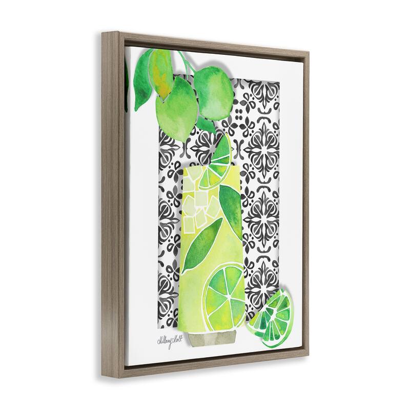 Stupell Mediterranean Mojito Drink Framed Floater Canvas Wall Art Design By Hillary Holt