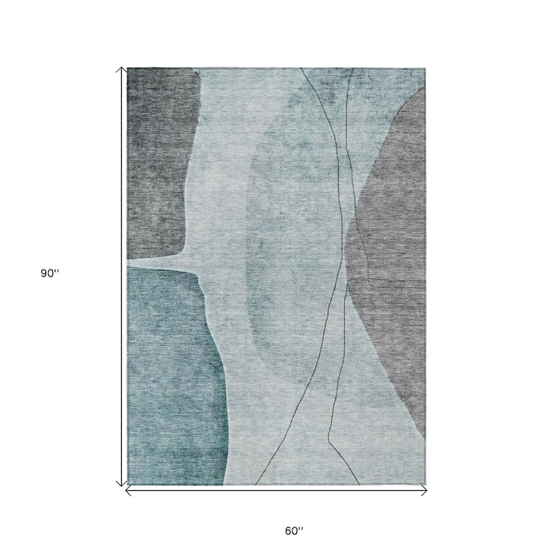 HomeRoots Abstract Transitional Rectangle Outdoor Rug