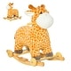 preview thumbnail 1 of 3, 2-in-1 Kids Plush Ride-On Rocking Horse Toy, Giraffe-shaped Plush Rocker with Realistic Sounds for Children 3 to 6 Years, Yellow Yellow