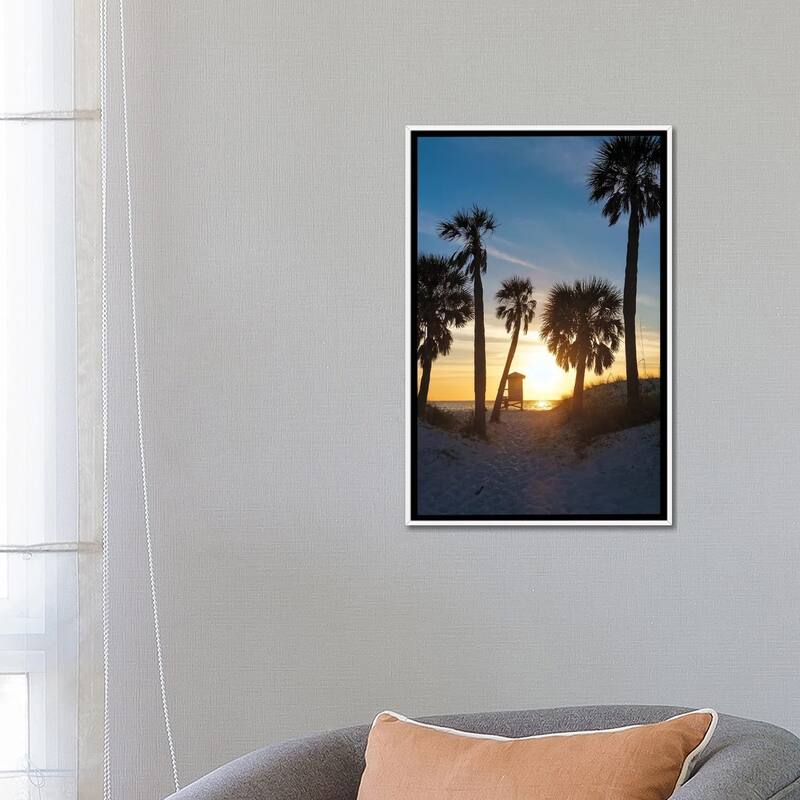 iCanvas "Florida Sunset, Clearwater Beach, Florida" by George Oze Framed Canvas Print