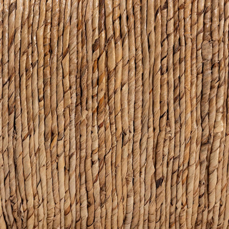 Roma Rattan and Seagrass Armchair with Cushions - Handwoven Lounge Chair with Wide Armrests and Sculptural Base, Boho Coastal