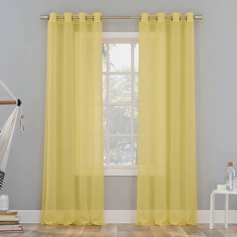 No. 918 Erica Crushed Voile Sheer Grommet Curtain Panel, Single Panel