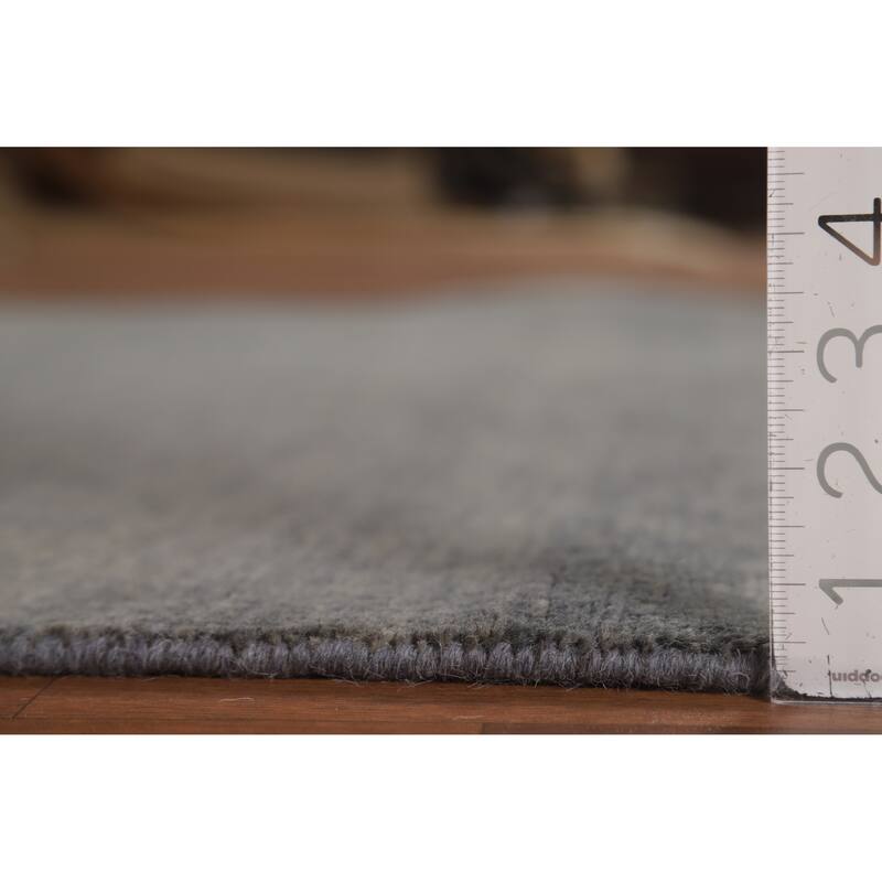 Gray Gabbeh Modern Area Rug Handmade Wool Carpet - 4'9" x 6'4"