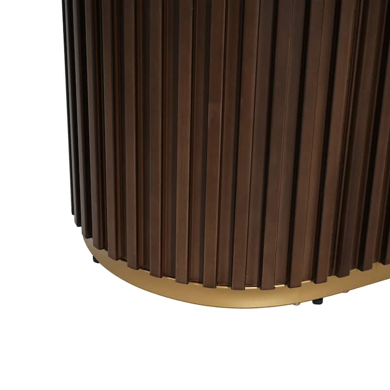 Christopher Knight Home - Arden Modern Counter Table with Tambour Pedestal Base - Walnut