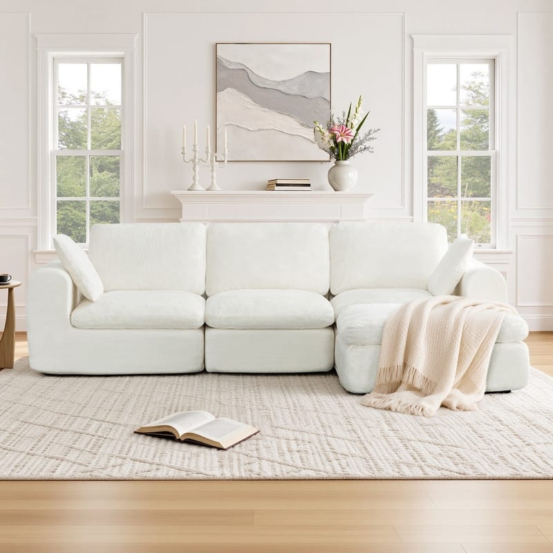 Spruce & Spring Compressed Modular Sectional Boneless Sofa for Living Room