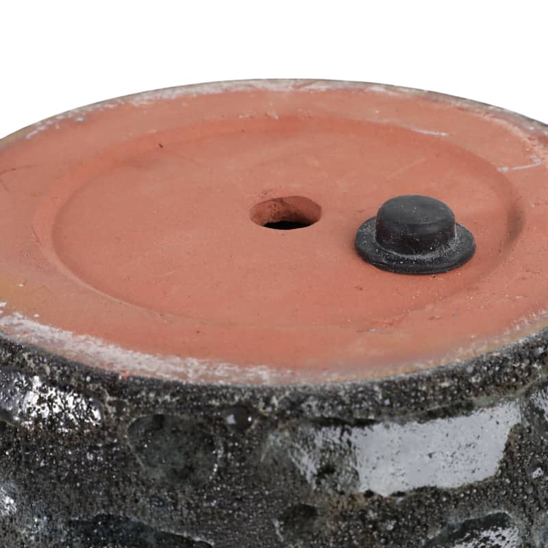 Planters Pottery Clay Modern Textured Round Design (Set of 3) - 15" x 15" x 10"