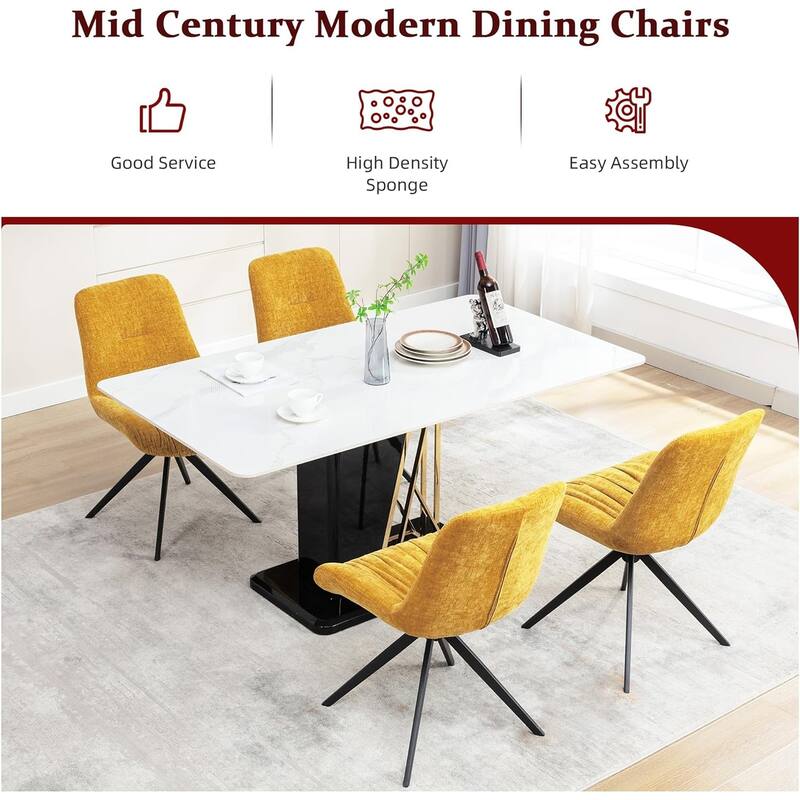 XINMICS Upholstered Dining Chairs Swivel Accent Armchairs