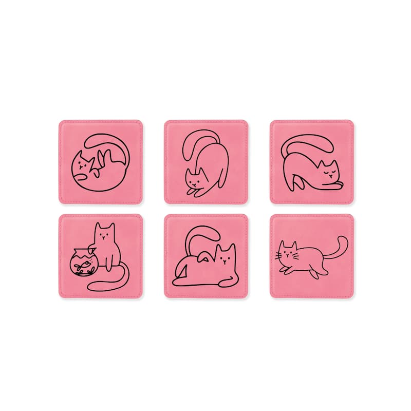 Cute Cat Coasters for drinks Coaster set with holder-Birthday,Wedding,Valentines