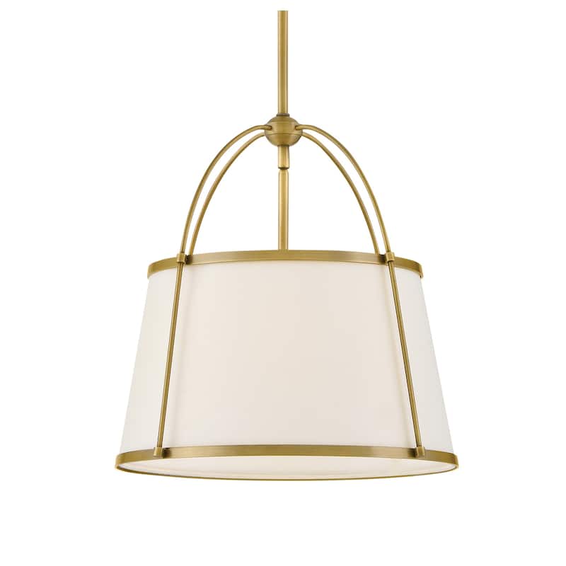 Hinkley Lighting Clarke Single Light 16" Wide Pendant - Lacquered Dark Brass / Off-White