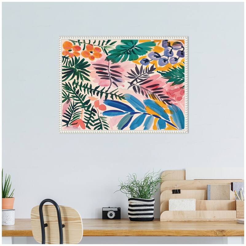 Kate and Laurel Sylvie Jungle Botanical Framed Canvas by Amy Lighthall