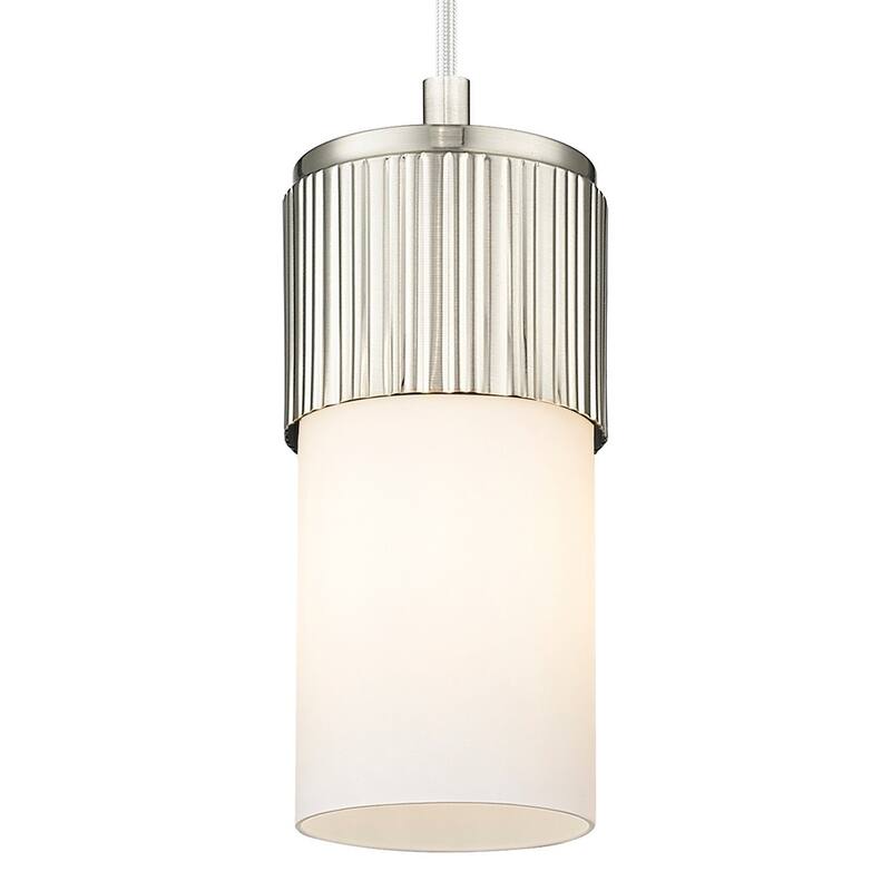 Innovations Lighting 428-1P-G428-7WH Bolivar 7" Tall Mini Pendant with - Satin Nickel