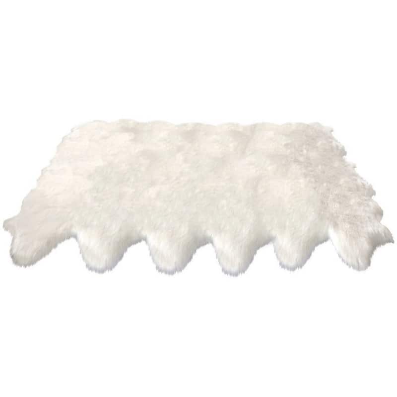 Dynasty Natural 12-Pelt Luxury Long Wool Sheepskin Shag Rug - 5'5" x 9'2"