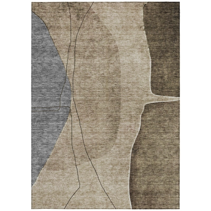HomeRoots Abstract Transitional Rectangle Outdoor Rug