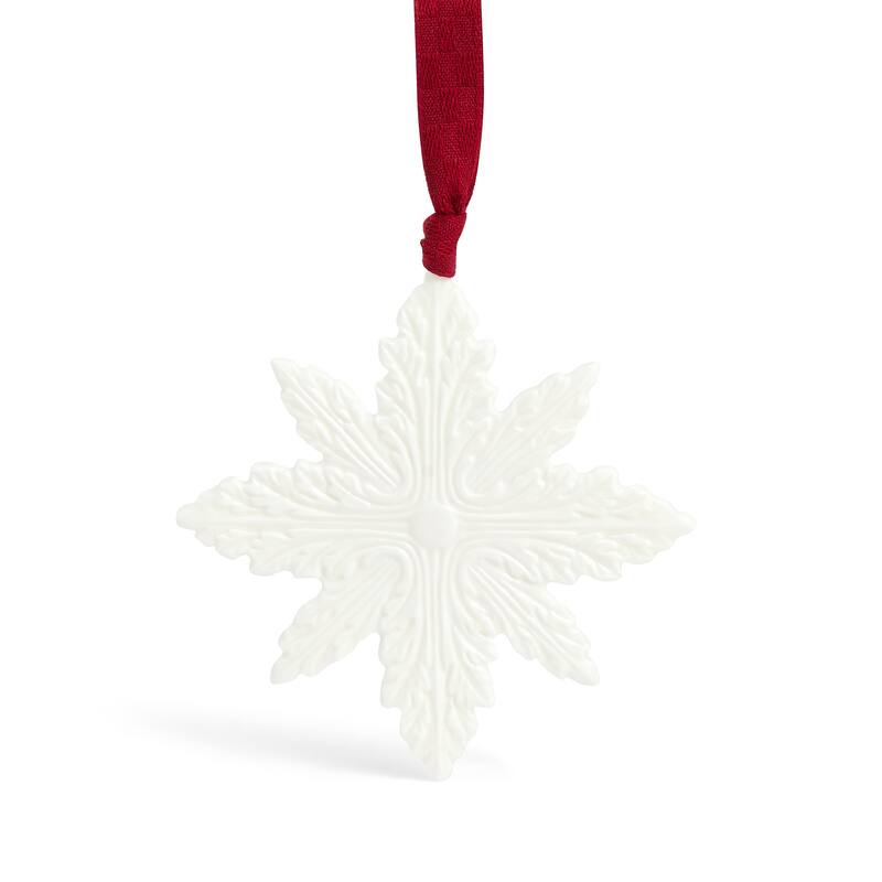Wedgwood Festive Snowflake Ornament, White China