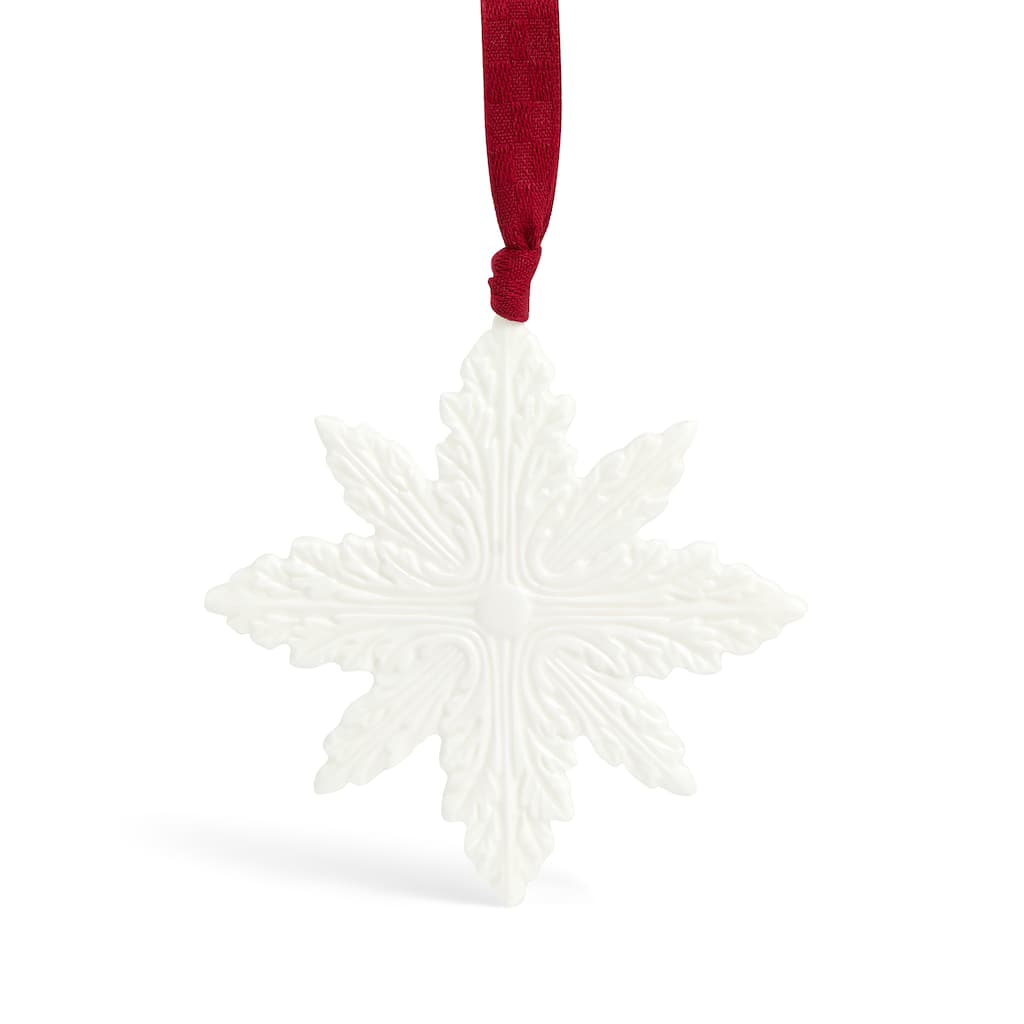Wedgwood Festive Snowflake Ornament, White China
