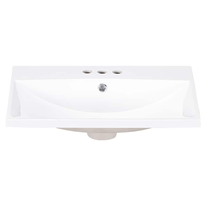 GDFStudio - Ethan Montgomery 24-Inch Single Bathroom Vanity Top with Integrated Ceramic Basin - 24"