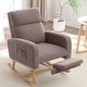 preview thumbnail 63 of 105, HOMYKA Rocking Chair for Nursery with Footrest Coffee TD
