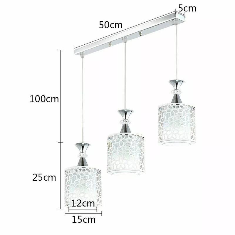 3-Light Rectangular Island Chandelier Ceiling Light Pendant Lamp - 19" x 49"