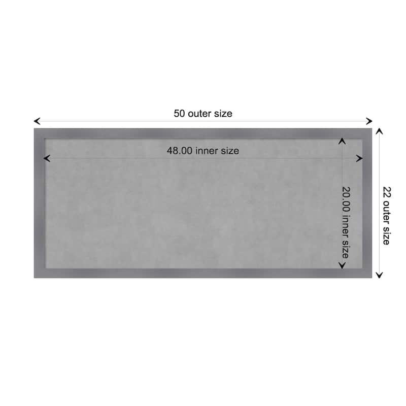 Amanti Art Edwin Grey Framed Magnetic Board - Board Size 48x20