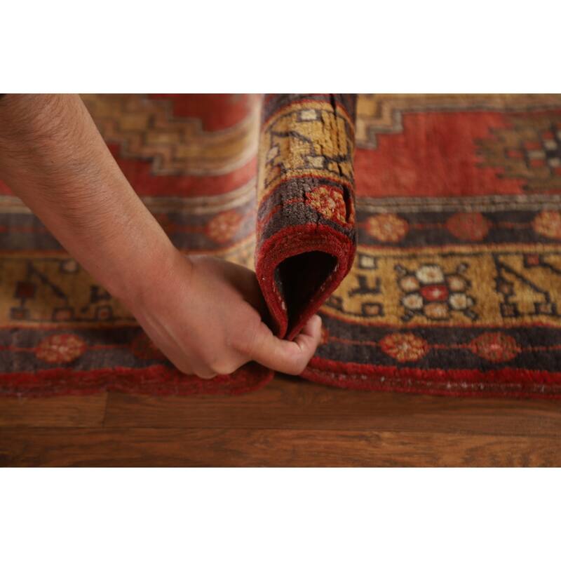 Vegetable Dye Ardebil Persian Runner Rug Hand-knotted Wool Carpet - 3'3"x 12'8"