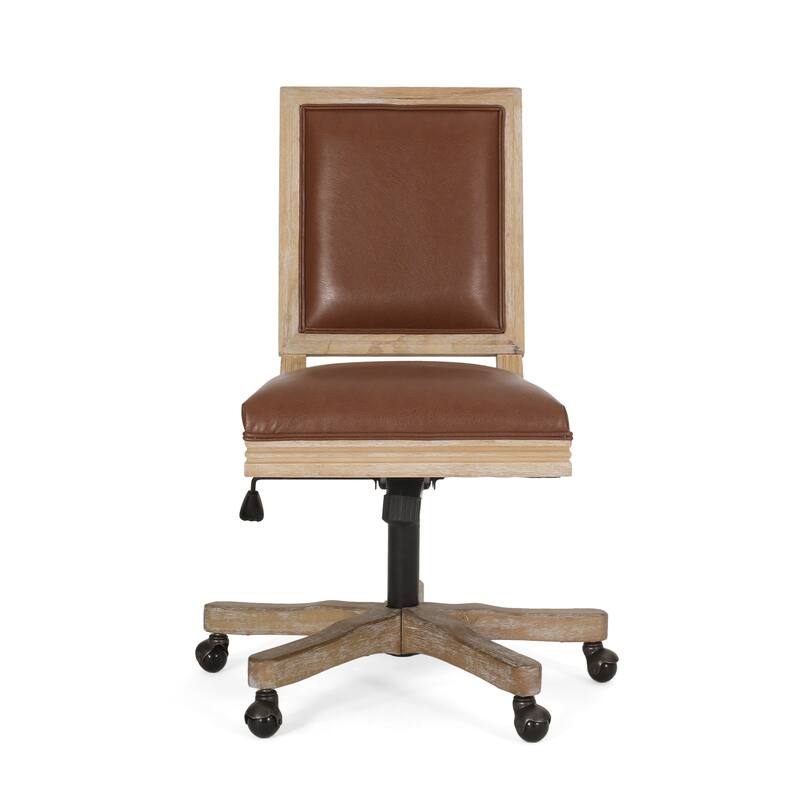Sandine Upholstered Swivel Office Chair by Christopher Knight Home