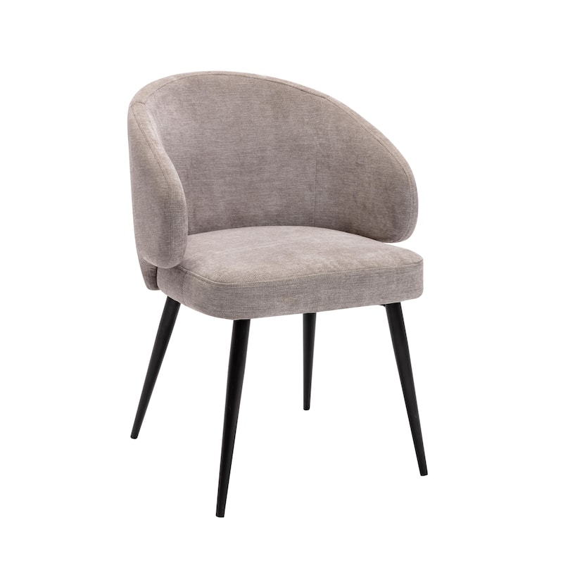 Porthos Home Dana Dining Chair, Suede Upholstery and Iron Legs - Grey