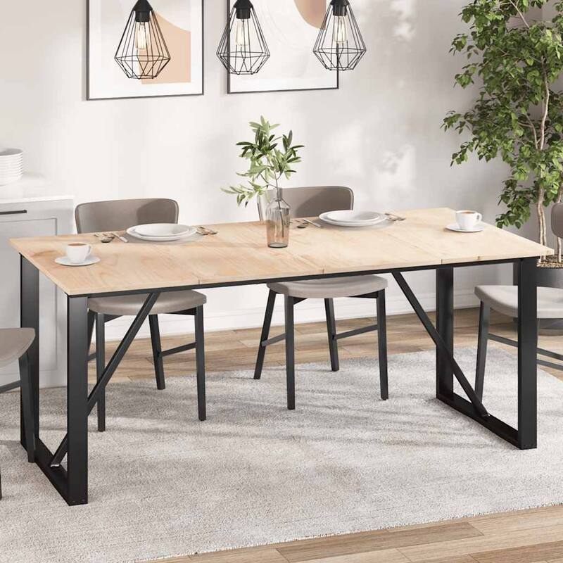 vidaXL Table Top Set of 4 Natural Wood Solid Pine Wood - 17.7 x 35.4 x 0.7 in