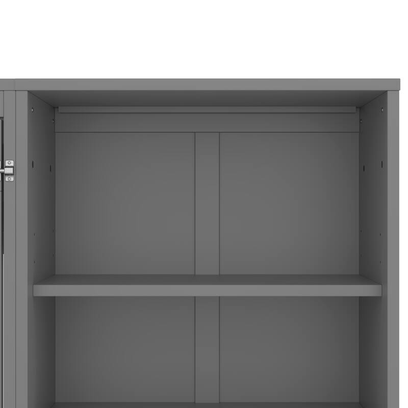 Murphy Bed with Height Adjustable Storage Compartments and Shelf