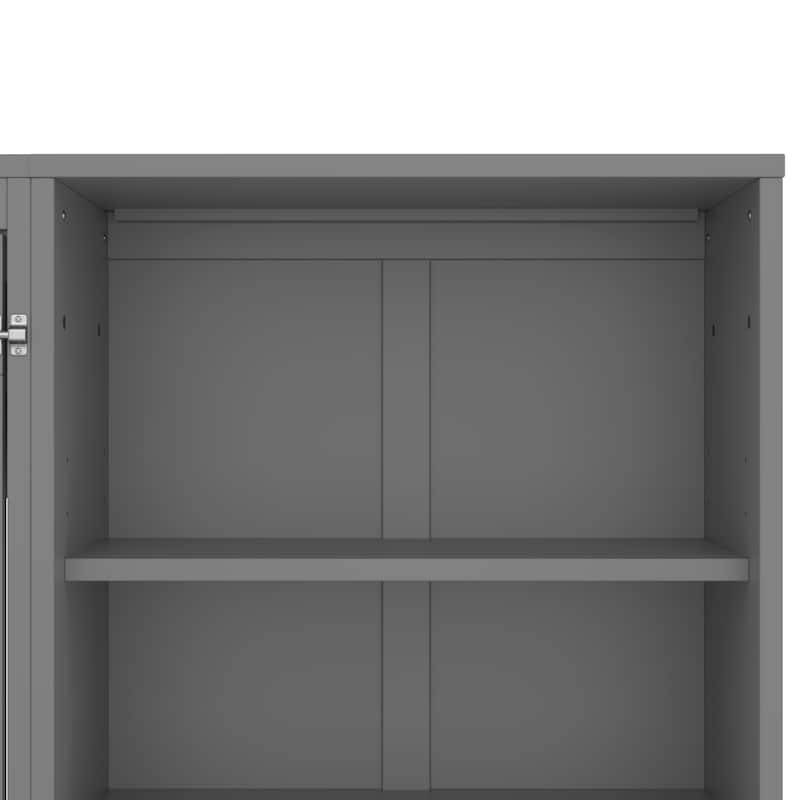 Queen Size Murphy Bed with Storage Compartments and Shelf