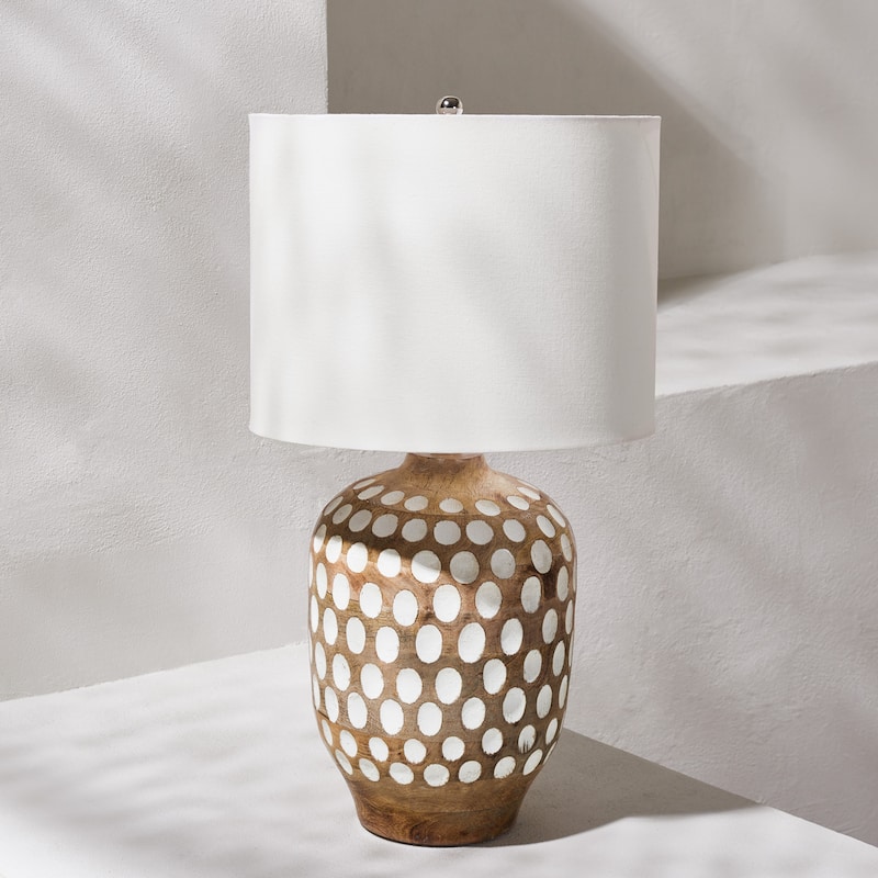 SAFAVIEH Lighting Ismahan 24" Table Lamp - 13" W x 13" D x 24" H - 13Wx13Dx24H