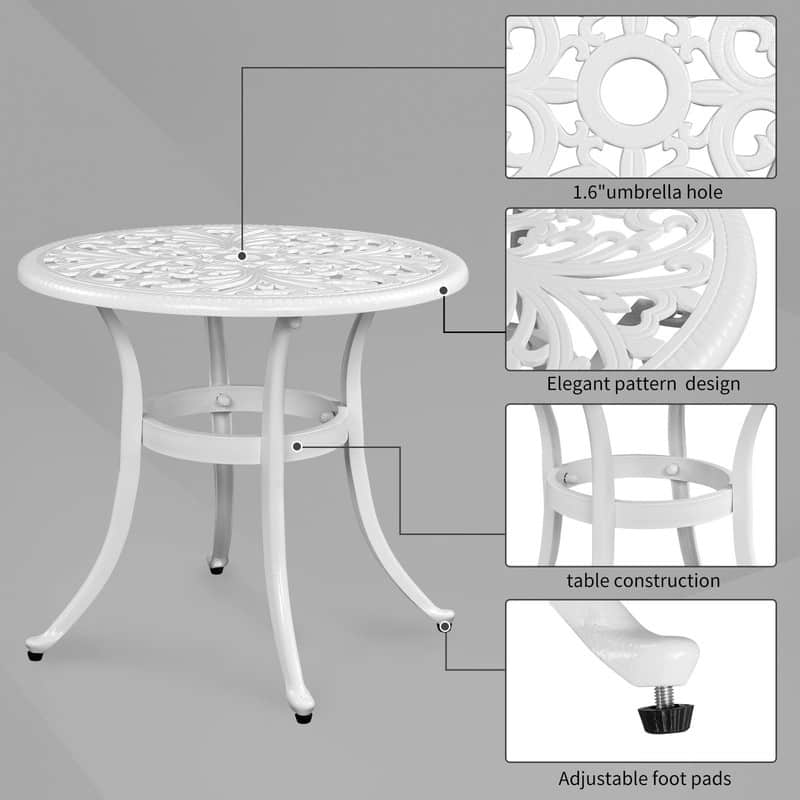 Patio 23.6" Cast Aluminum Dining Table