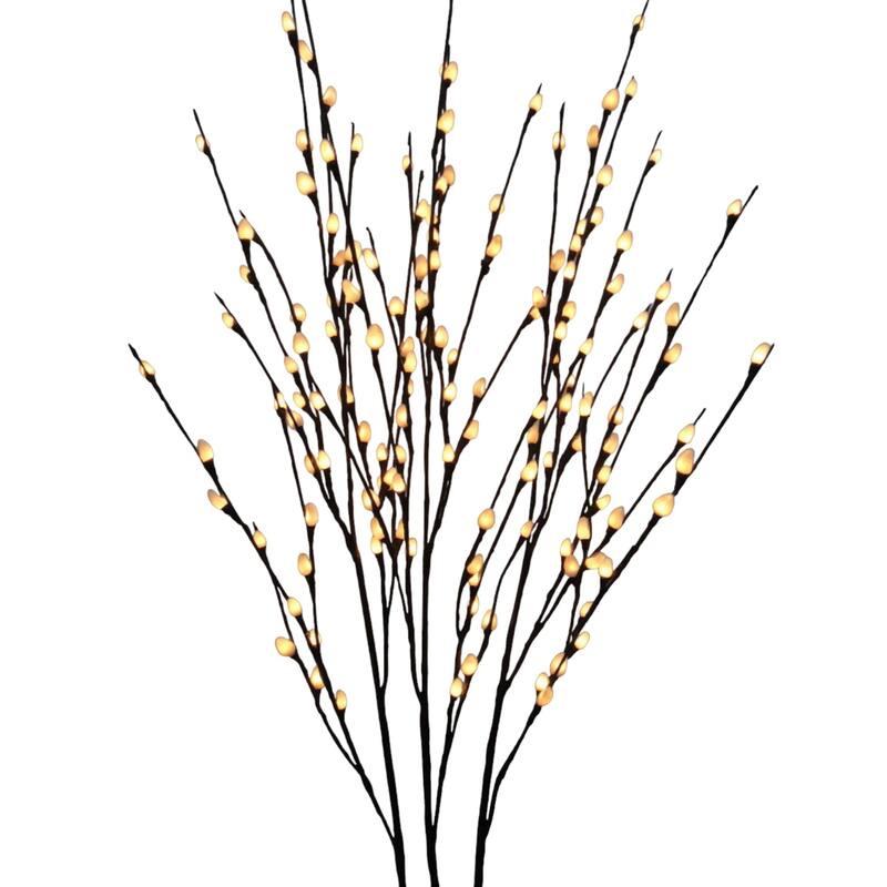 Pre-Lit Pussywillow Outdoor Artificial Tree - 50" - Warm White Lights