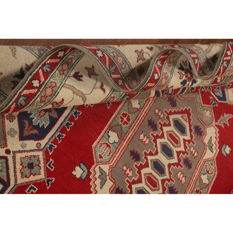 Red Kazak Oriental Area Rug Handmade Wool Carpet - 6'7" x 9'10"