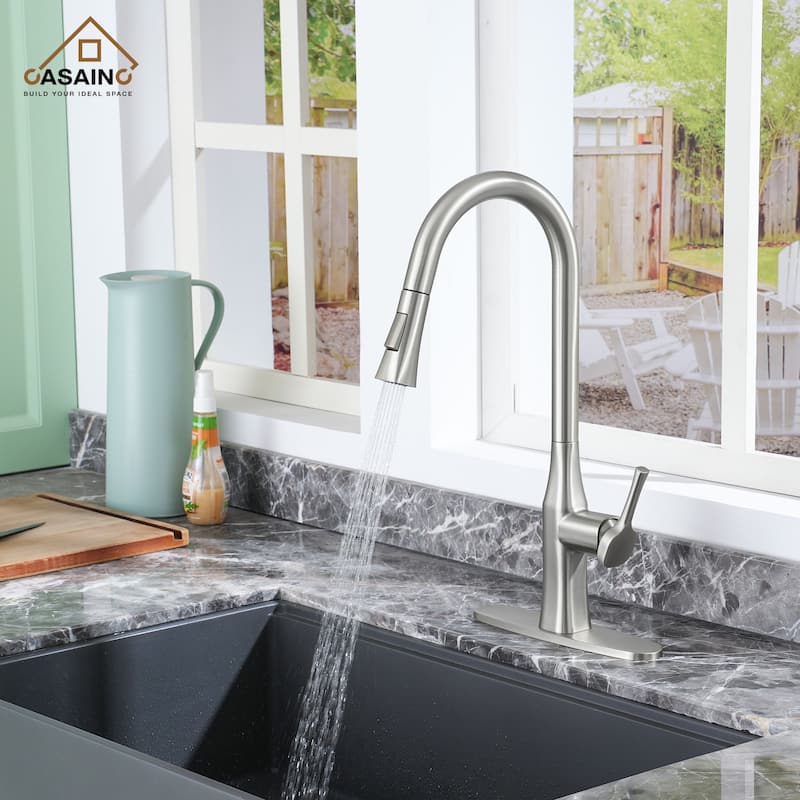 Stainless Steel Single Handle Pull Down Sprayer Kitchen Faucet