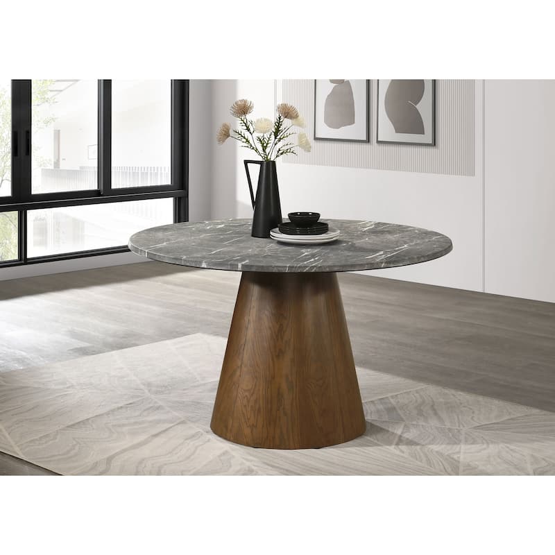 Franklin 50-inch Round Dining Table Grey and Dark Oak