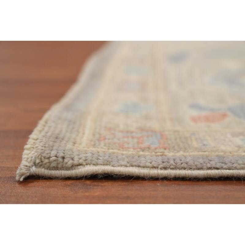 Hand Knotted Oriental 100% Wool Carpet Transitional All-Over Greys & Charcoal Oushak Area Rug - 10' 0'' X 8' 0''